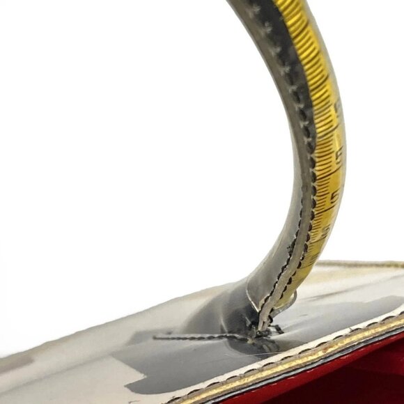 Auth CHRISTIAN LOUBOUTIN Paloma White Yellow Multi Vinyl Leather Tote Bag - Picture 11 of 15